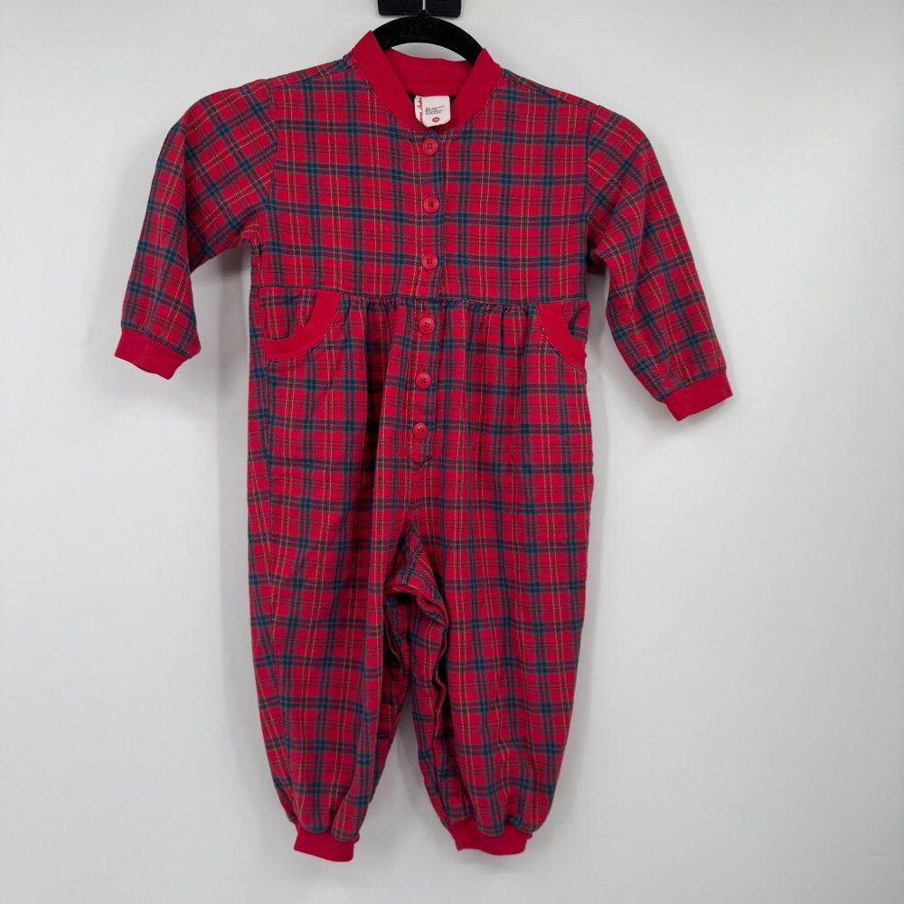 Vintage Hanna Andersson Baby size 90  Red Romper
